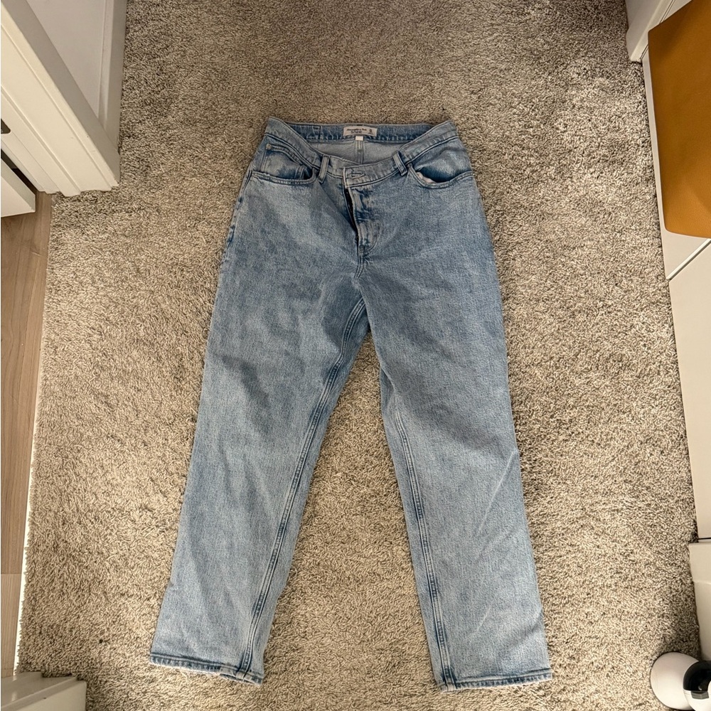 Abercrombie & Fitch Curve Love Light Blue Straight Leg Jeans